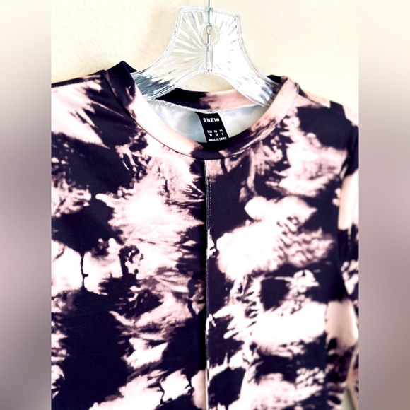 NWT | SHEIN Tie Dye Bodycon Dress “Purple/Multicolor” - Picture 2 of 7